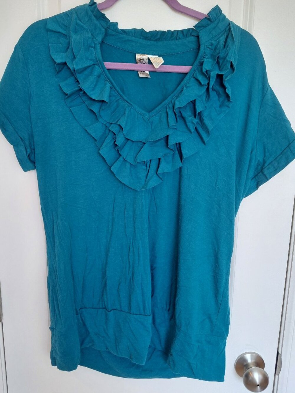 Dark Teal Ruffle Blouse